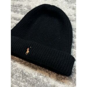Polo Ralph Lauren Men's Signature Pony Cuff Beanie Hat ONE SIZE Black
